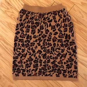 Animal Print Knit Skirt